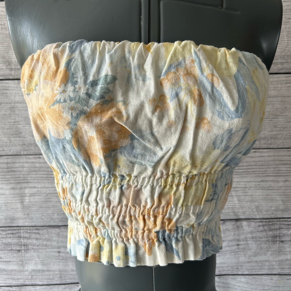 NWT Abercrombie & Fitch linen floral tube top size small